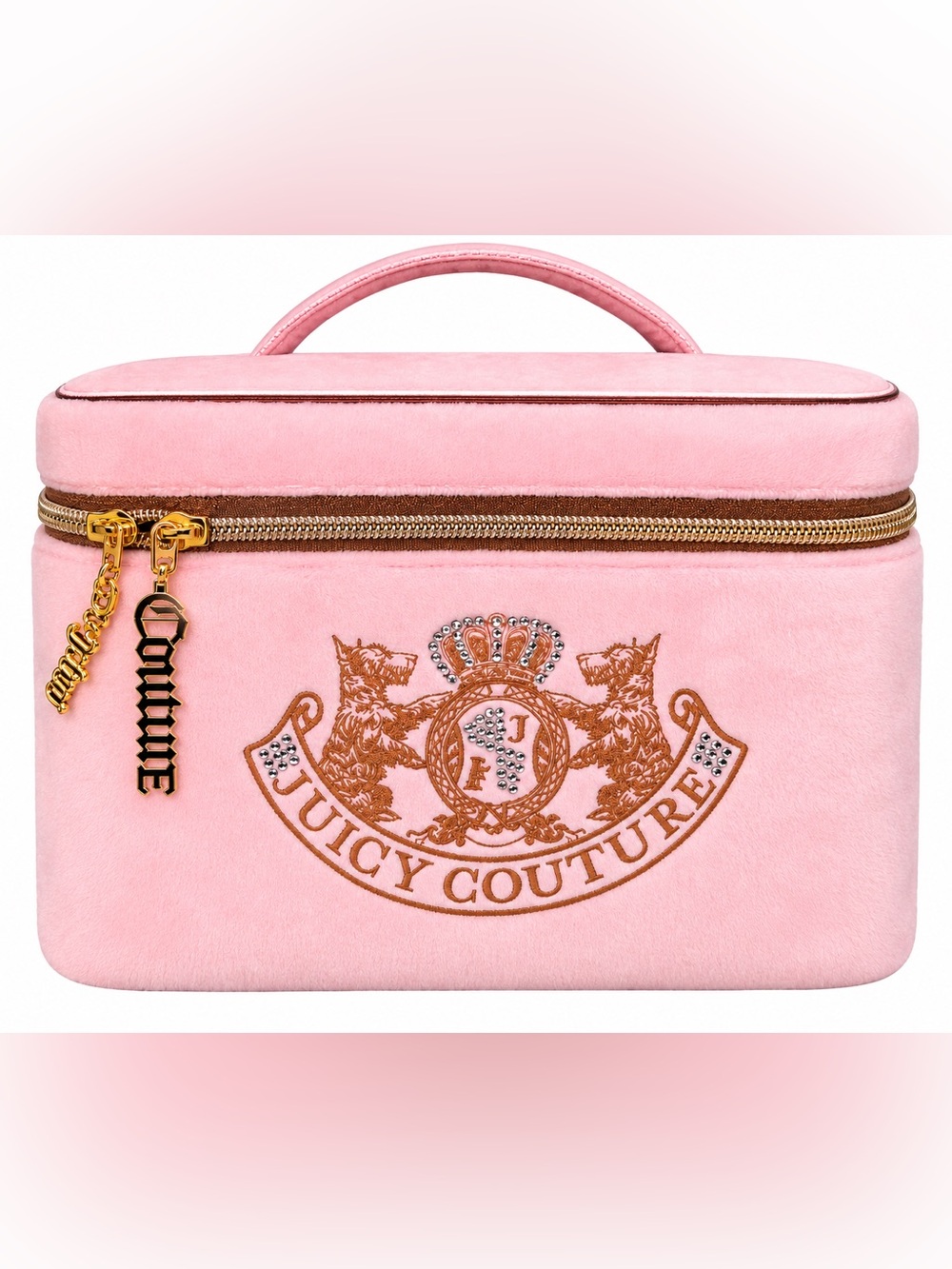 Juicy Couture Pink Crystal Crest Cosmetic Case